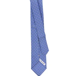E.Marinella CRAVATTE|Cravatte Extra Long|CRAVATTA SARTORIALE EXTRA LONG IN SETA AZZURRO POLVERE Microfantasia fiore