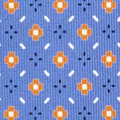 E.Marinella CRAVATTE|Cravatte Extra Long|CRAVATTA SARTORIALE EXTRA LONG IN SETA AZZURRO POLVERE Microfantasia fiore