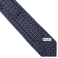 E.Marinella CRAVATTE|Cravatte Extra Long|CRAVATTA SARTORIALE EXTRA LONG IN SETA BLU SCURO Microfantasia fiore