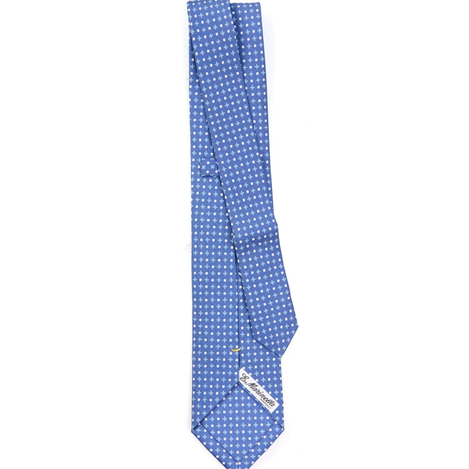 E.Marinella CRAVATTE|Cravatte Extra Long|CRAVATTA SARTORIALE EXTRA LONG IN SETA AZZURRO POLVERE Microfantasia fiore