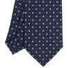 E.Marinella CRAVATTE|Cravatte Extra Long|CRAVATTA SARTORIALE EXTRA LONG IN SETA BLU SCURO Microfantasia fiore