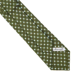E.Marinella CRAVATTE|Cravatte Extra Long|CRAVATTA SARTORIALE EXTRA LONG IN SETA VERDE OLIVA Microfantasia fiore