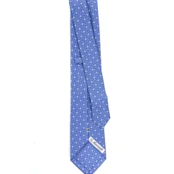 E.Marinella CRAVATTE|Cravatte Extra Long|CRAVATTA SARTORIALE EXTRA LONG IN SETA AZZURRO POLVERE Microfantasia fiore