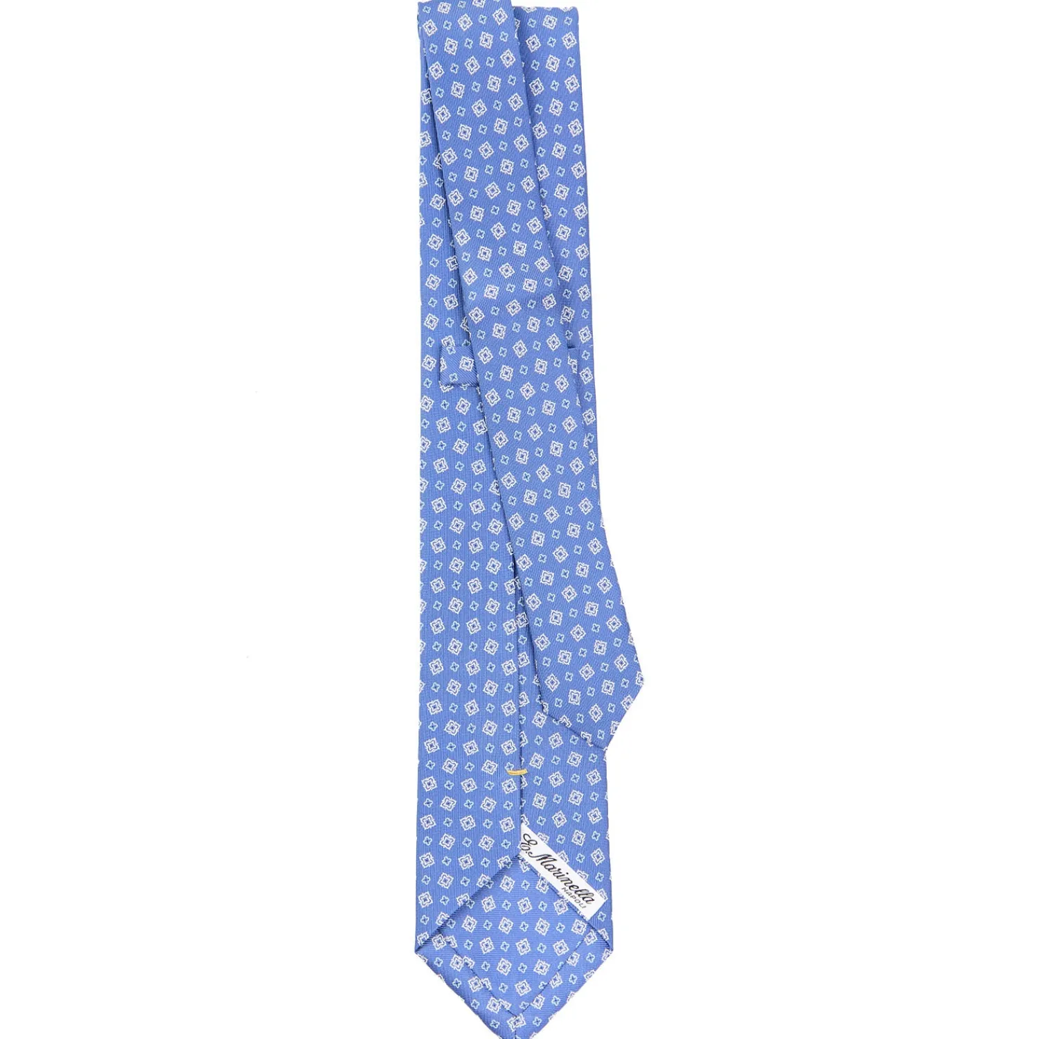 E.Marinella CRAVATTE|Cravatte Extra Long|CRAVATTA SARTORIALE EXTRA LONG IN SETA AZZURRO POLVERE Microfantasia fiore