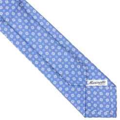 E.Marinella CRAVATTE|Cravatte Extra Long|CRAVATTA SARTORIALE EXTRA LONG IN SETA AZZURRO POLVERE Microfantasia fiore