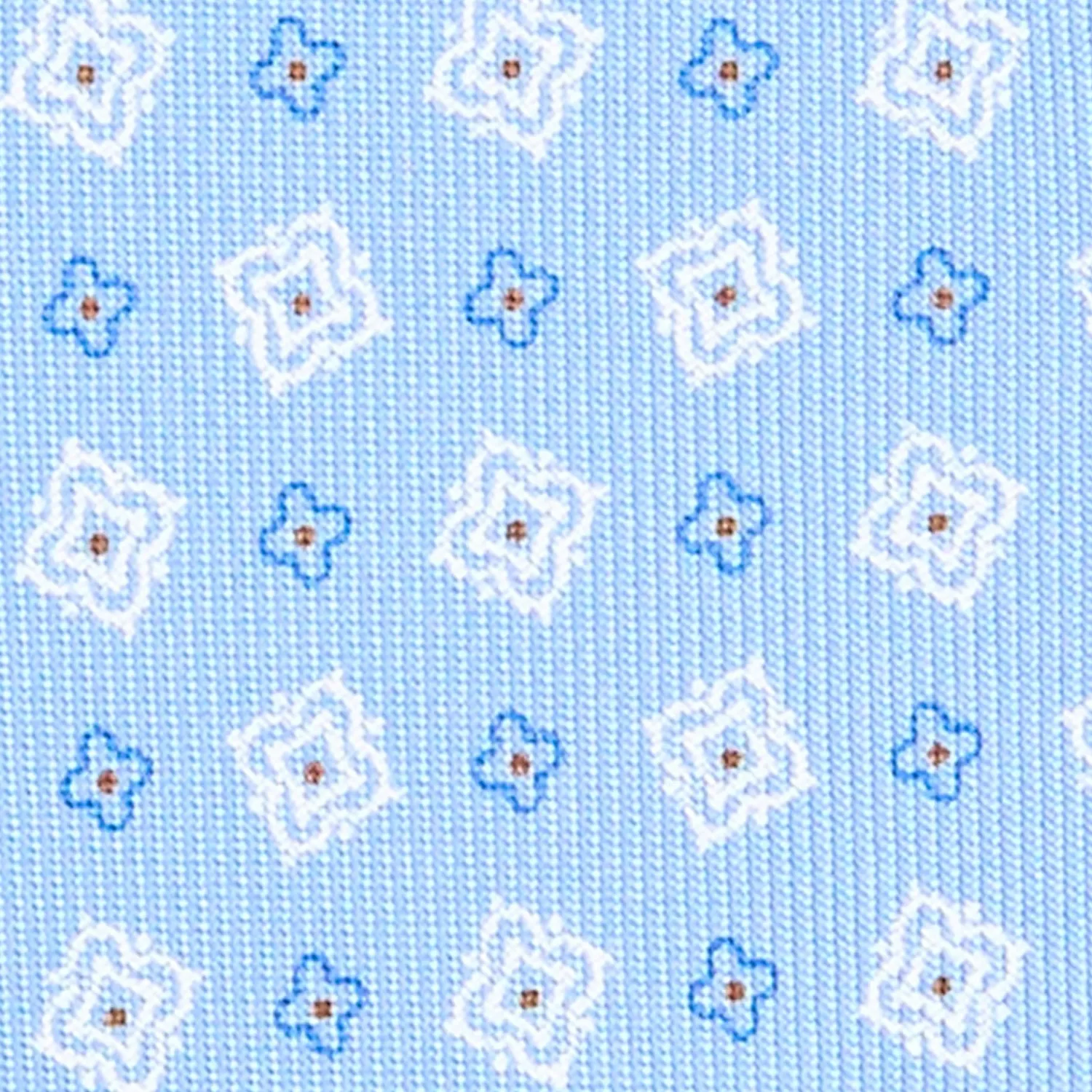 E.Marinella CRAVATTE|Cravatte Extra Long|CRAVATTA SARTORIALE EXTRA LONG IN SETA AZZURRA Microfantasia fiore