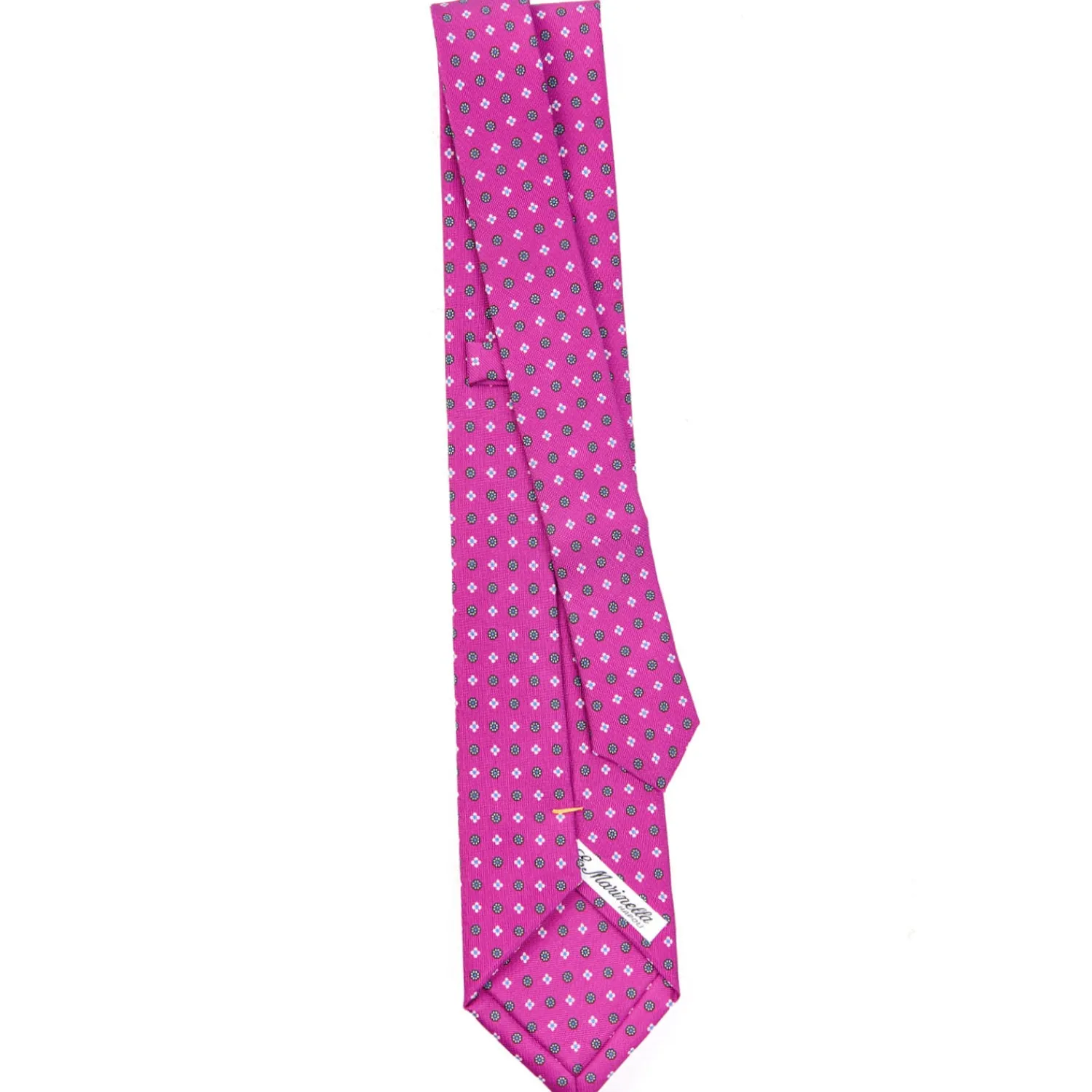 E.Marinella CRAVATTE|Cravatte Extra Long|CRAVATTA SARTORIALE EXTRA LONG IN SETA FUCSIA Microfantasia fiore