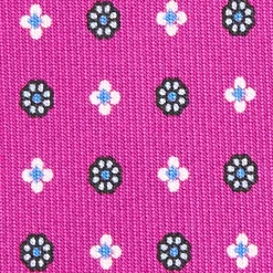 E.Marinella CRAVATTE|Cravatte Extra Long|CRAVATTA SARTORIALE EXTRA LONG IN SETA FUCSIA Microfantasia fiore