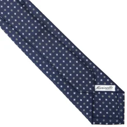 E.Marinella CRAVATTE|Cravatte Extra Long|CRAVATTA SARTORIALE EXTRA LONG IN SETA BLU SCURO Microfantasia fiore