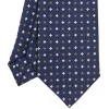 E.Marinella CRAVATTE|Cravatte Extra Long|CRAVATTA SARTORIALE EXTRA LONG IN SETA BLU SCURO Microfantasia fiore