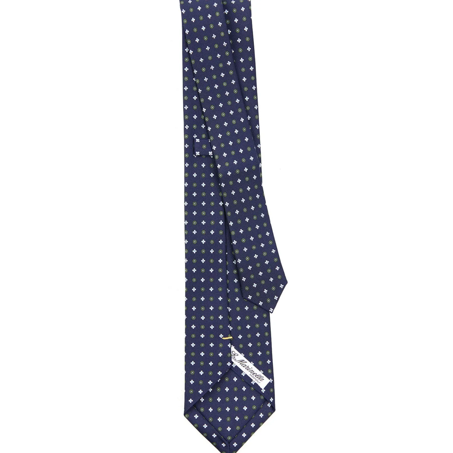 E.Marinella CRAVATTE|Cravatte Extra Long|CRAVATTA SARTORIALE EXTRA LONG IN SETA BLU SCURO Microfantasia fiore