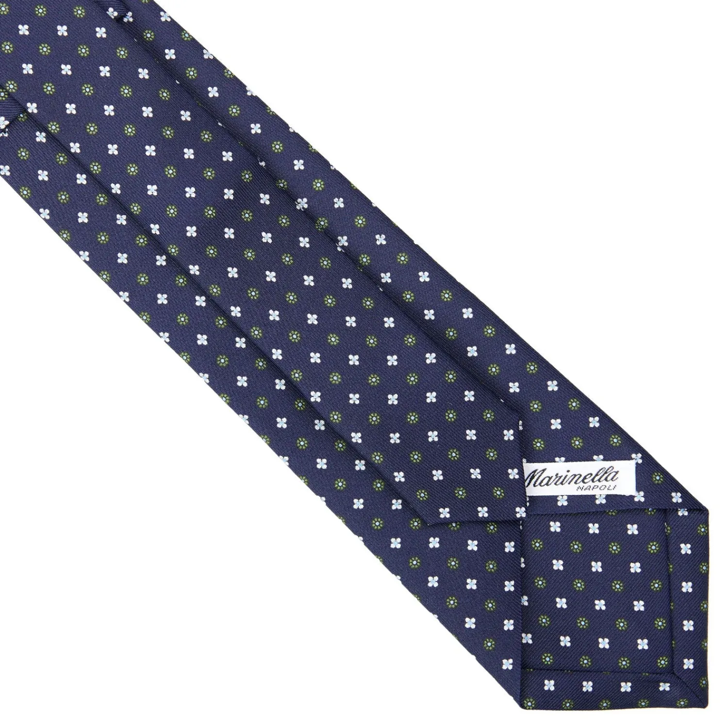 E.Marinella CRAVATTE|Cravatte Extra Long|CRAVATTA SARTORIALE EXTRA LONG IN SETA BLU SCURO Microfantasia fiore