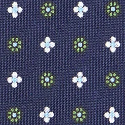 E.Marinella CRAVATTE|Cravatte Extra Long|CRAVATTA SARTORIALE EXTRA LONG IN SETA BLU SCURO Microfantasia fiore