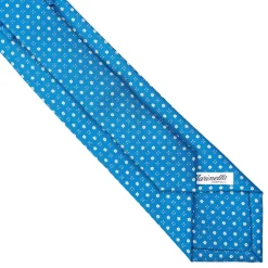 E.Marinella CRAVATTE|Cravatte Extra Long|CRAVATTA SARTORIALE EXTRA LONG IN SETA BLU MEDIO Microfantasia fiore
