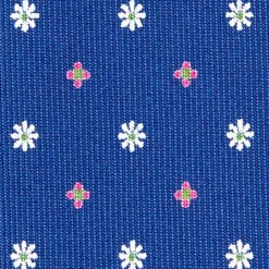 E.Marinella CRAVATTE|Cravatte Extra Long|CRAVATTA SARTORIALE EXTRA LONG IN SETA BLUMicrofantasia fiore