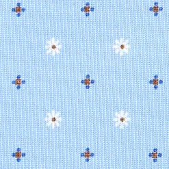 E.Marinella CRAVATTE|Cravatte Extra Long|CRAVATTA SARTORIALE EXTRA LONG IN SETA AZZURRA Microfantasia fiore