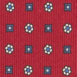 E.Marinella Cravatte Extra Long|CRAVATTE|CRAVATTA SARTORIALE EXTRA LONG IN SETA BORDEAUX Microfantasia fiore