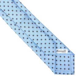 E.Marinella CRAVATTE|Cravatte Extra Long|CRAVATTA SARTORIALE EXTRA LONG IN SETA AZZURRA Microfantasia fiore