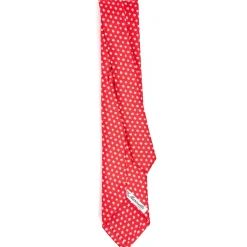 E.Marinella Cravatte Extra Long|CRAVATTE|CRAVATTA SARTORIALE EXTRA LONG IN SETA ROSSA Microfantasia fiore