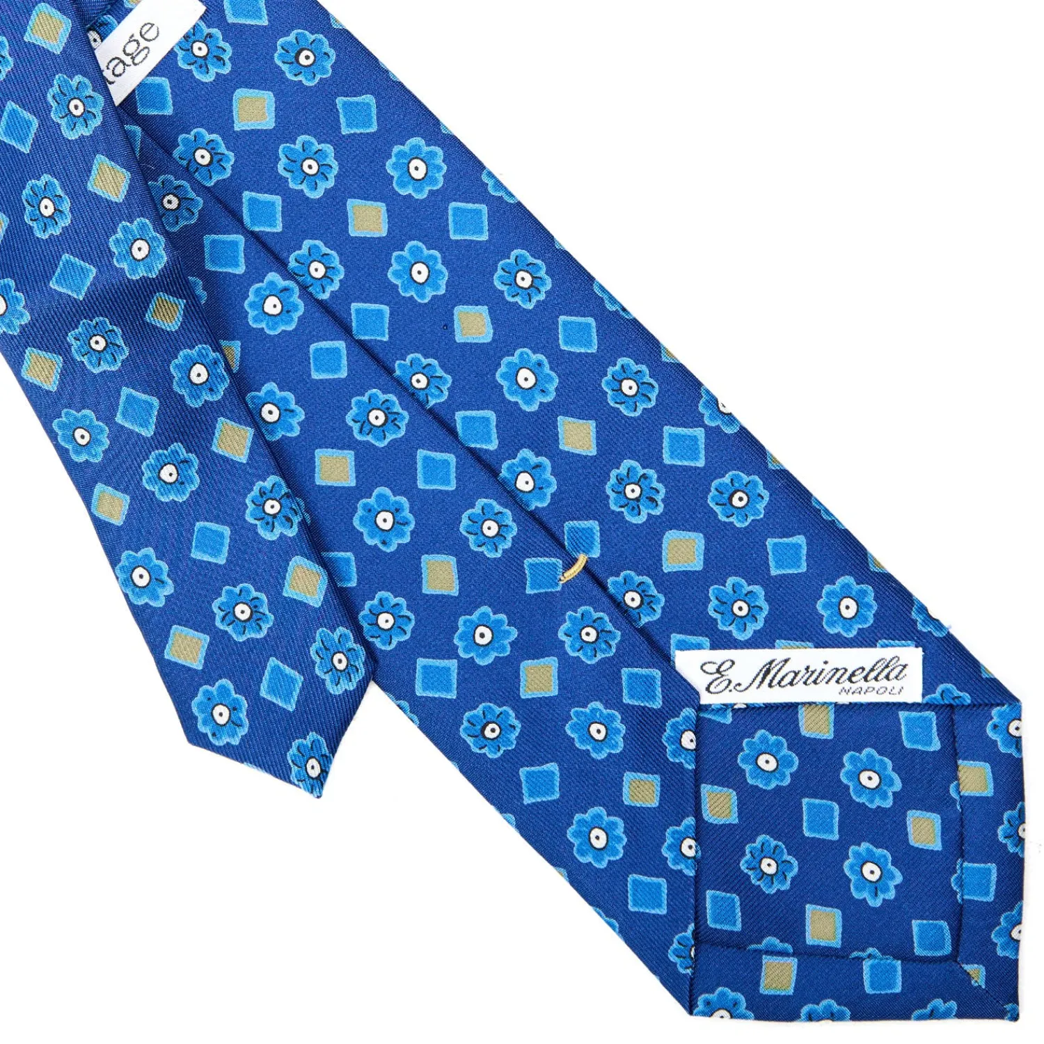 E.Marinella CRAVATTE|Cravatte Extra Long|CRAVATTA SARTORIALE EXTRA LONG IN SETA BLU Collezione heritage