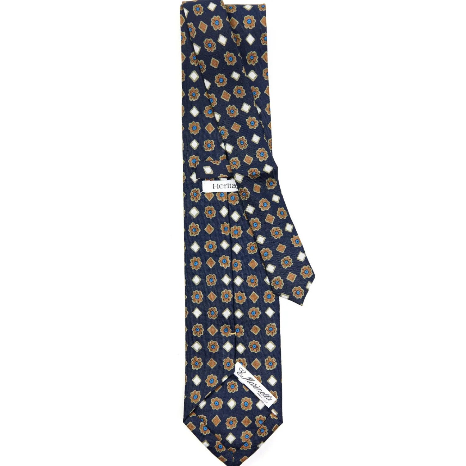 E.Marinella Cravatte Extra Long|CRAVATTE|CRAVATTA SARTORIALE EXTRA LONG IN SETA BLU SCURO Collezione heritage