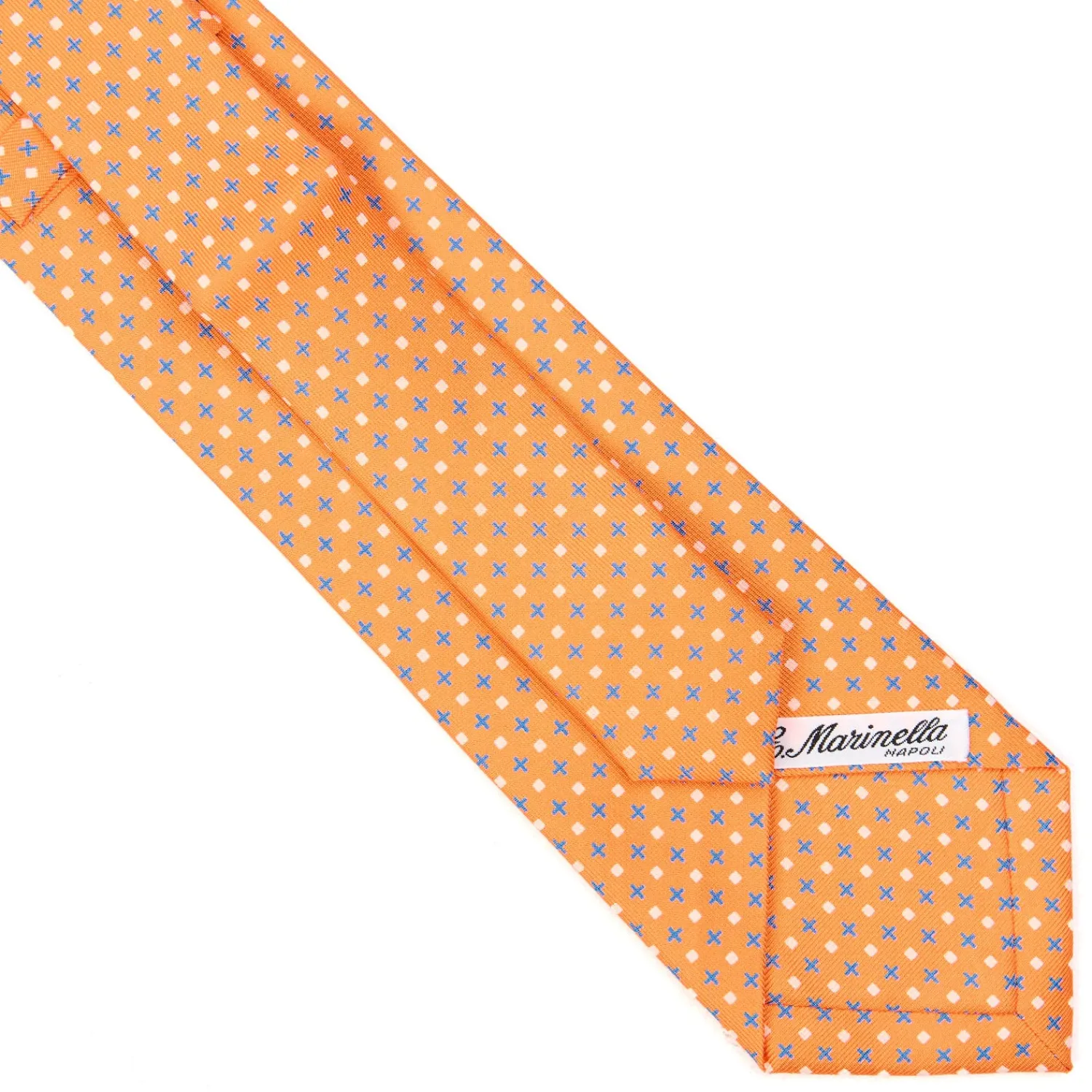 E.Marinella CRAVATTE|Cravatte Extra Long|CRAVATTA SARTORIALE EXTRA LONG IN SETA ARANCIONE Microfantasia fiore