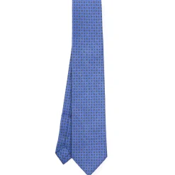 E.Marinella CRAVATTE|Cravatte Extra Long|CRAVATTA SARTORIALE EXTRA LONG IN SETA AZZURRO POLVERE Microfantasia fiore