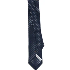 E.Marinella CRAVATTE|Cravatte Extra Long|CRAVATTA SARTORIALE EXTRA LONG IN SETA BLU SCURO Microfantasia fiore