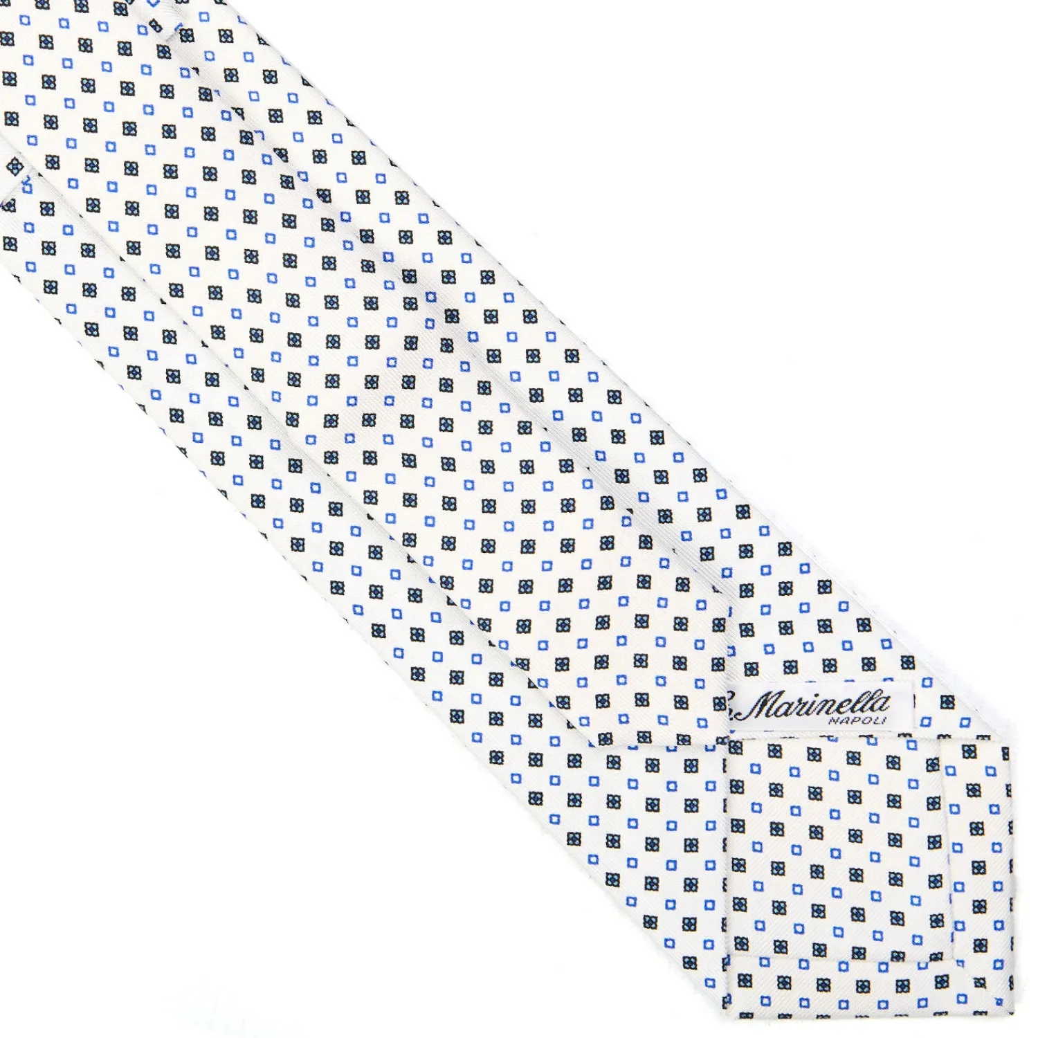 E.Marinella CRAVATTE|Cravatte Extra Long|CRAVATTA SARTORIALE EXTRA LONG IN SETA BIANCA Microfantasia fiore