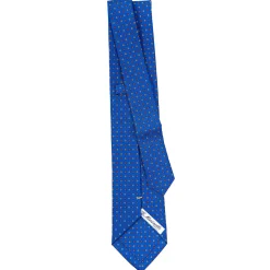 E.Marinella CRAVATTE|Cravatte Extra Long|CRAVATTA SARTORIALE EXTRA LONG IN SETA BLUETTE Microfantasia fiore