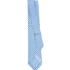 E.Marinella CRAVATTE|Cravatte Extra Long|CRAVATTA SARTORIALE EXTRA LONG IN SETA AZZURRA Microfantasia fiore