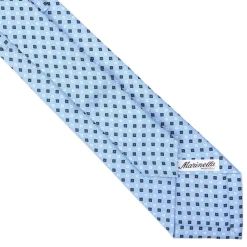 E.Marinella CRAVATTE|Cravatte Extra Long|CRAVATTA SARTORIALE EXTRA LONG IN SETA AZZURRA Microfantasia fiore