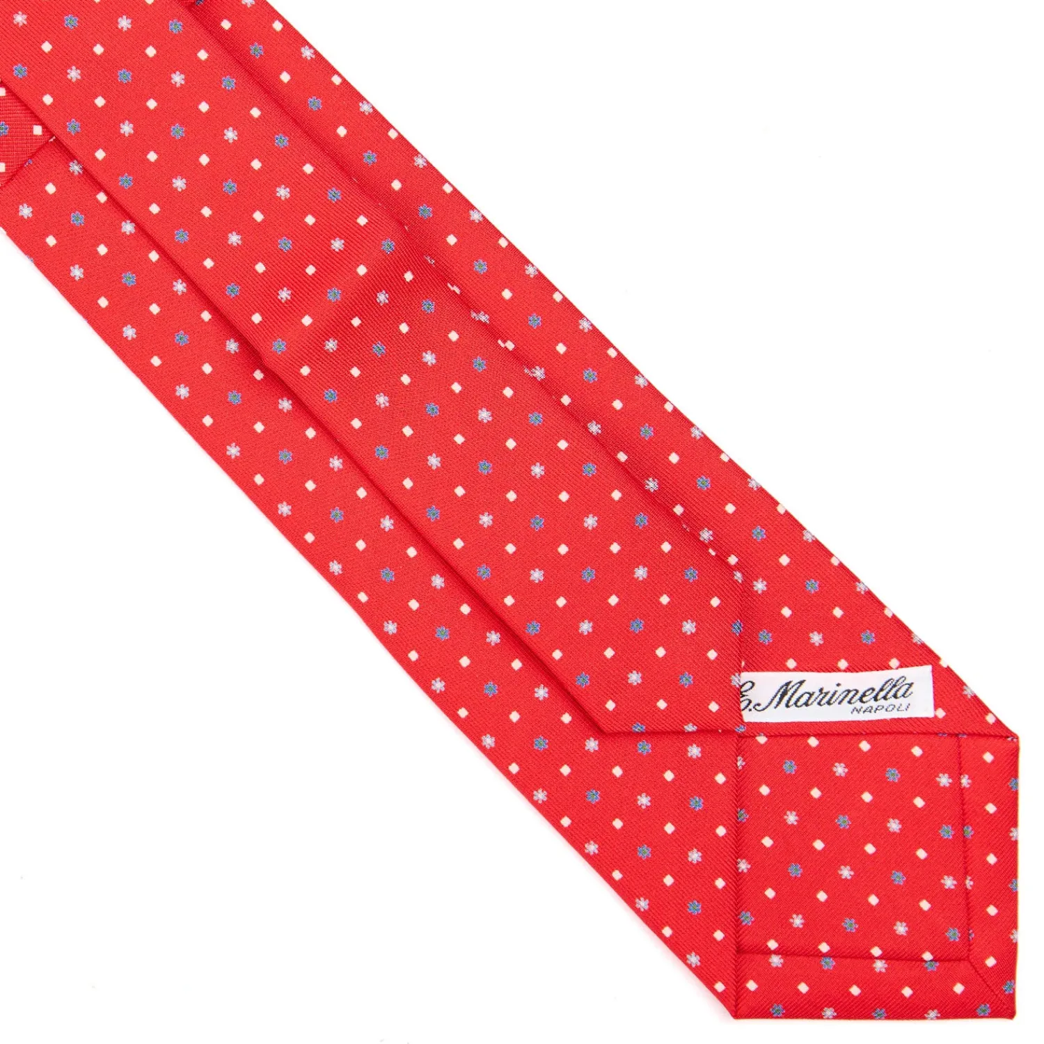E.Marinella CRAVATTE|Cravatte Extra Long|CRAVATTA SARTORIALE EXTRA LONG IN SETA ROSSA Microfantasia fiore