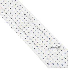 E.Marinella CRAVATTE|Cravatte Extra Long|CRAVATTA SARTORIALE EXTRA LONG IN SETA BIANCA Microfantasia fiore