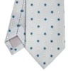 E.Marinella CRAVATTE|Cravatte In Lino E Cotone|CRAVATTA SARTORIALE IN COTONE E SETA GRIGIO CHIARO Macrofantasia fiore
