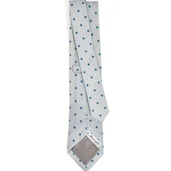 E.Marinella CRAVATTE|Cravatte In Lino E Cotone|CRAVATTA SARTORIALE IN COTONE E SETA GRIGIO CHIARO Macrofantasia fiore