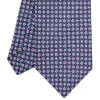 E.Marinella CRAVATTE|Cravatte In Lino E Cotone|CRAVATTA SARTORIALE IN LINO BLU Microfantasia fiore