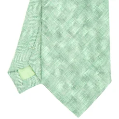 E.Marinella CRAVATTE|Cravatte In Lino E Cotone|CRAVATTA SARTORIALE IN LINO E COTONE VERDE CHIARO Tinta unita