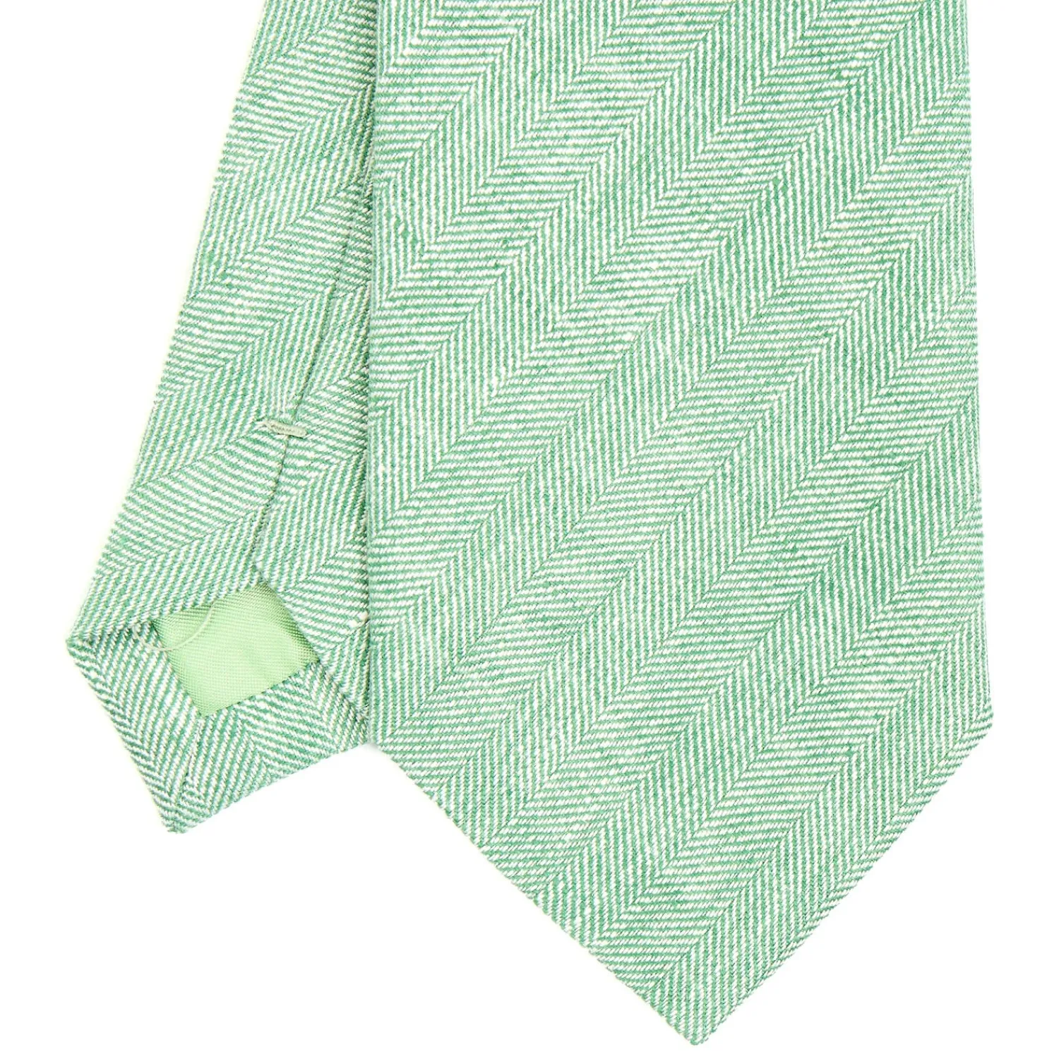 E.Marinella CRAVATTE|Cravatte In Lino E Cotone|CRAVATTA SARTORIALE IN LINO E COTONE VERDE CHIARO Tinta unita