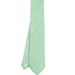 E.Marinella CRAVATTE|Cravatte In Lino E Cotone|CRAVATTA SARTORIALE IN LINO E COTONE VERDE CHIARO Tinta unita