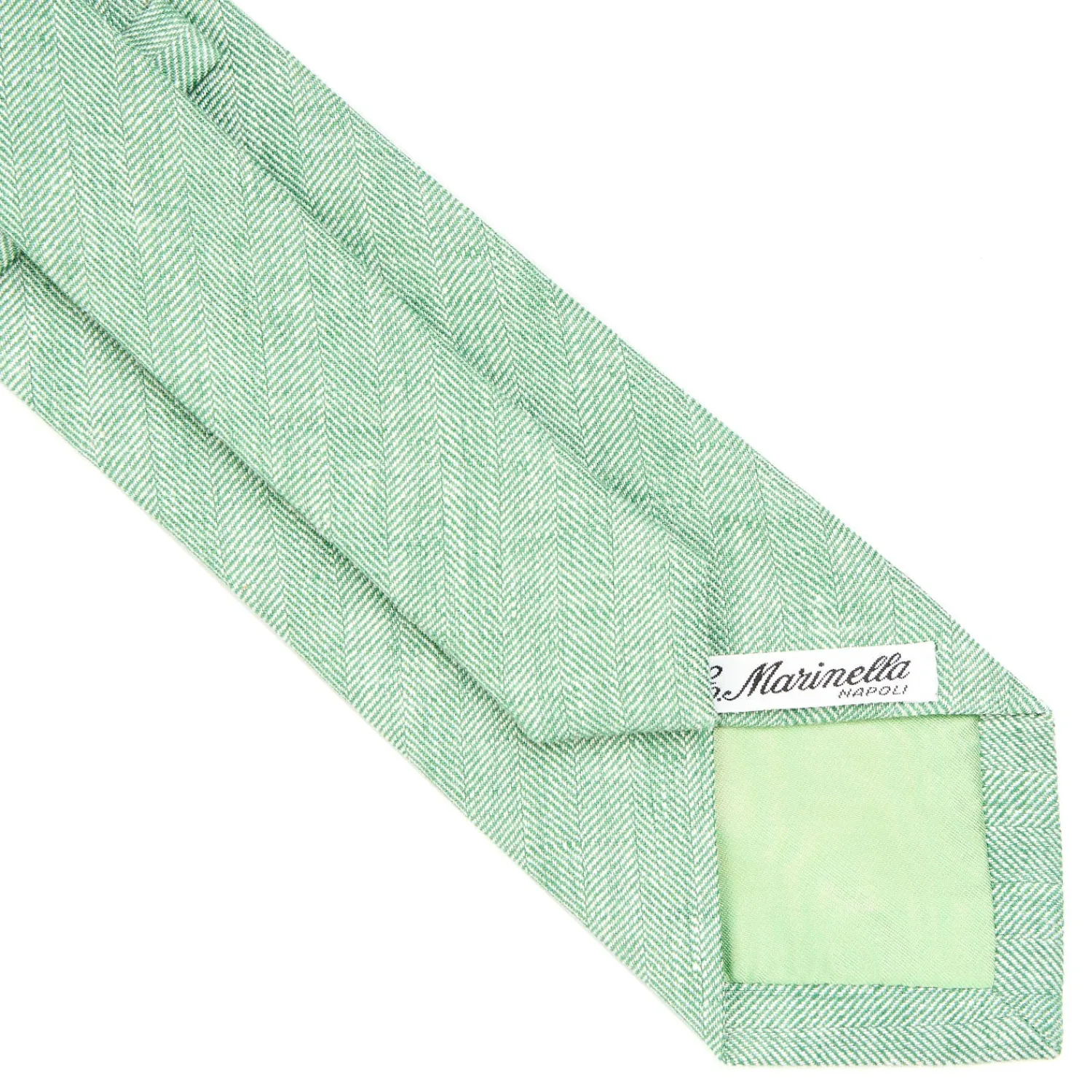 E.Marinella CRAVATTE|Cravatte In Lino E Cotone|CRAVATTA SARTORIALE IN LINO E COTONE VERDE CHIARO Tinta unita