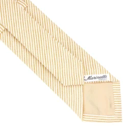 E.Marinella CRAVATTE|Cravatte Regimental E Rigate|CRAVATTA SARTORIALE IN LINO E COTONE GIALLA Rigata