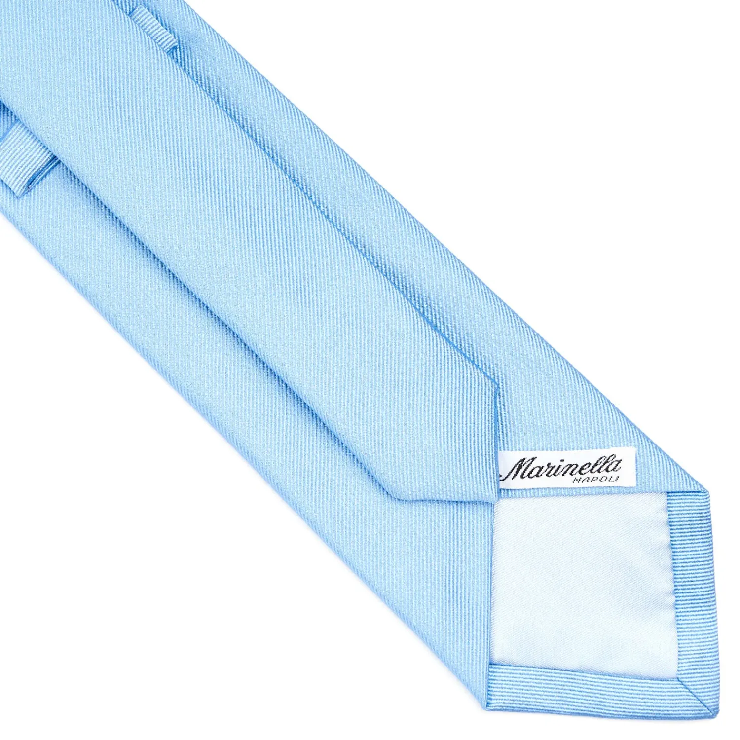 E.Marinella CRAVATTE|Cravatte In Seta Jacquard|CRAVATTA SARTORIALE IN SETA JACQUARD AZZURRA Tinta unita
