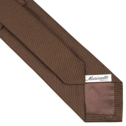 E.Marinella CRAVATTE|Cravatte In Seta Jacquard|CRAVATTA SARTORIALE IN SETA JACQUARD MARRONE SCURO Tinta unita