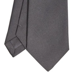 E.Marinella CRAVATTE|Cravatte In Seta Jacquard|CRAVATTA SARTORIALE IN SETA JACQUARD GRIGIO SCURO Tinta unita
