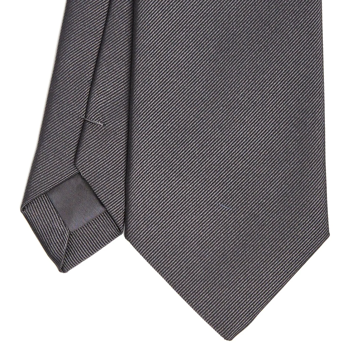 E.Marinella CRAVATTE|Cravatte In Seta Jacquard|CRAVATTA SARTORIALE IN SETA JACQUARD GRIGIO SCURO Tinta unita
