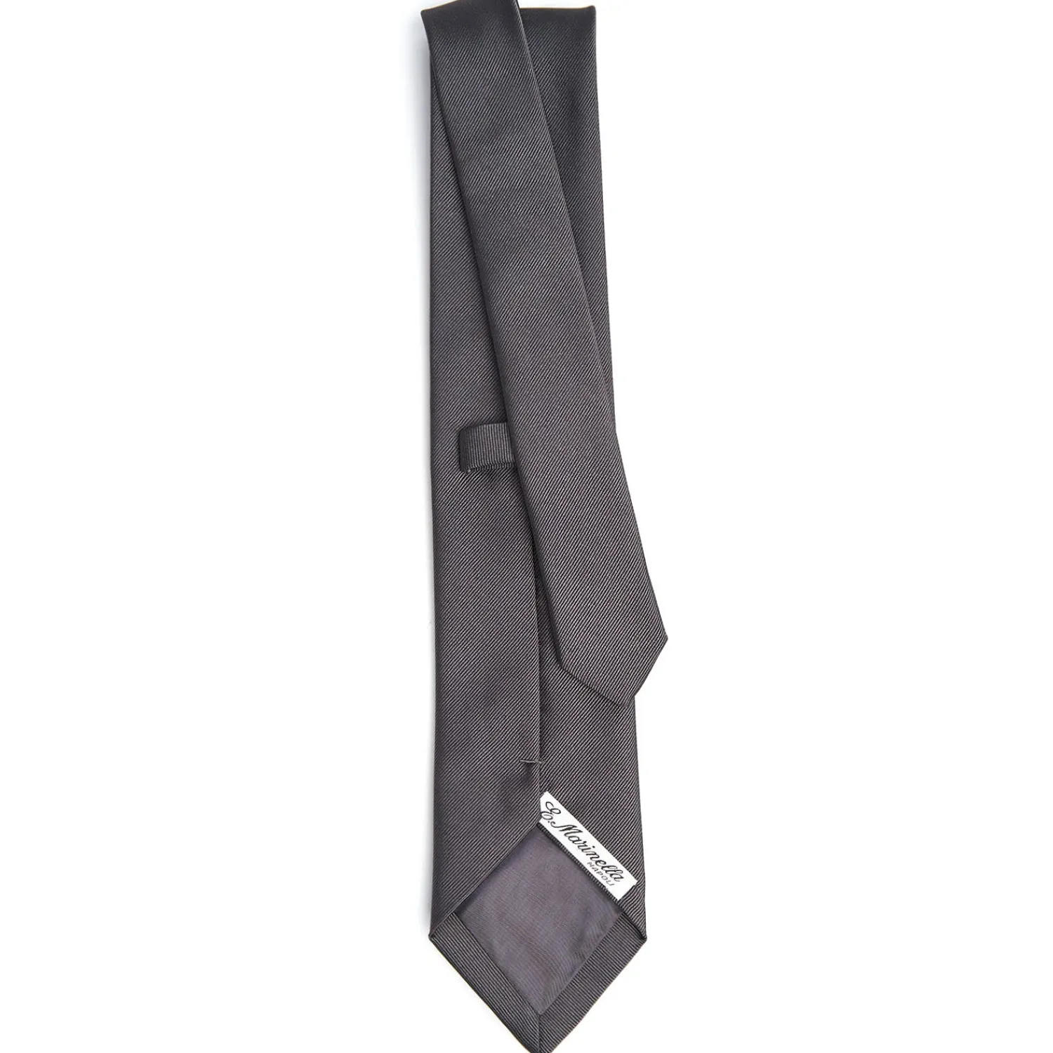 E.Marinella CRAVATTE|Cravatte In Seta Jacquard|CRAVATTA SARTORIALE IN SETA JACQUARD GRIGIO SCURO Tinta unita