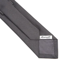 E.Marinella CRAVATTE|Cravatte In Seta Jacquard|CRAVATTA SARTORIALE IN SETA JACQUARD GRIGIO SCURO Tinta unita