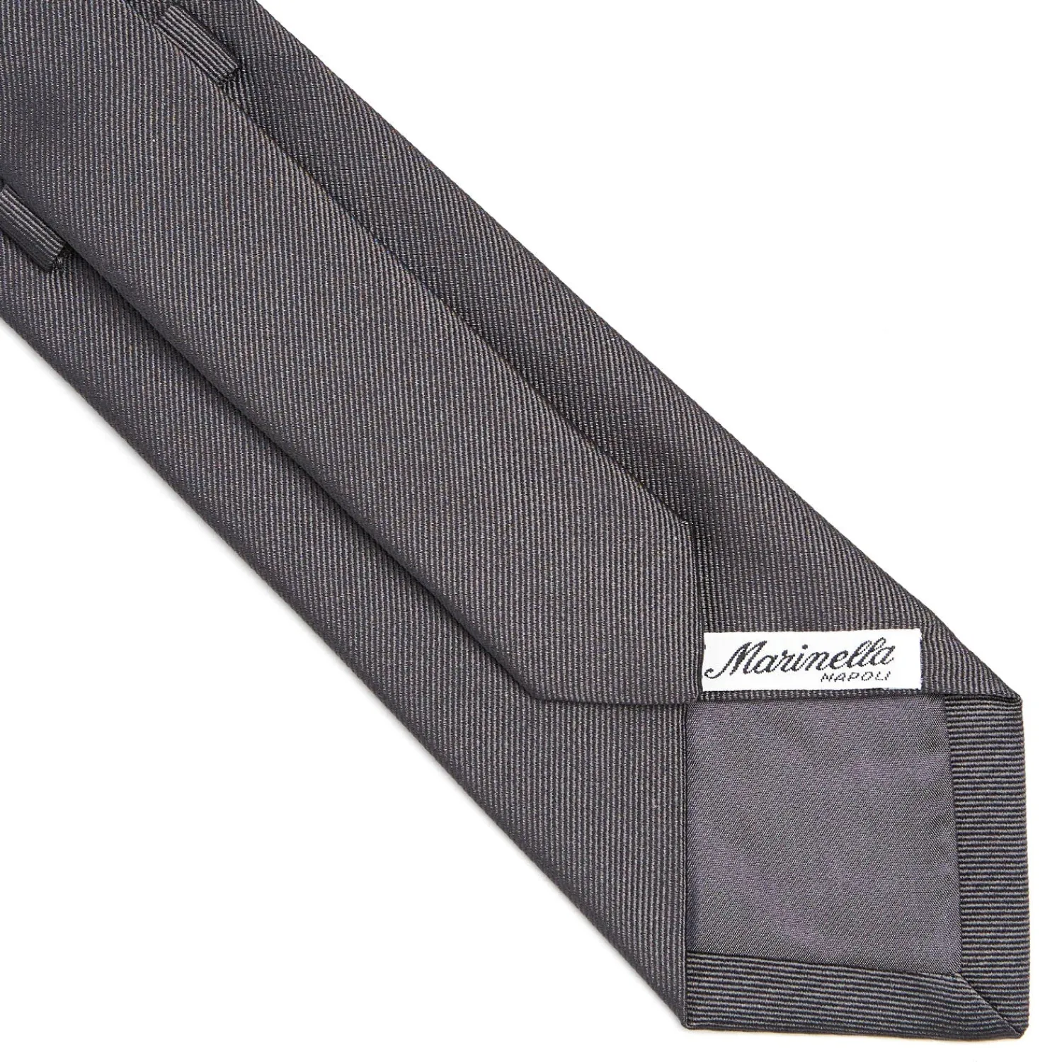E.Marinella CRAVATTE|Cravatte In Seta Jacquard|CRAVATTA SARTORIALE IN SETA JACQUARD GRIGIO SCURO Tinta unita
