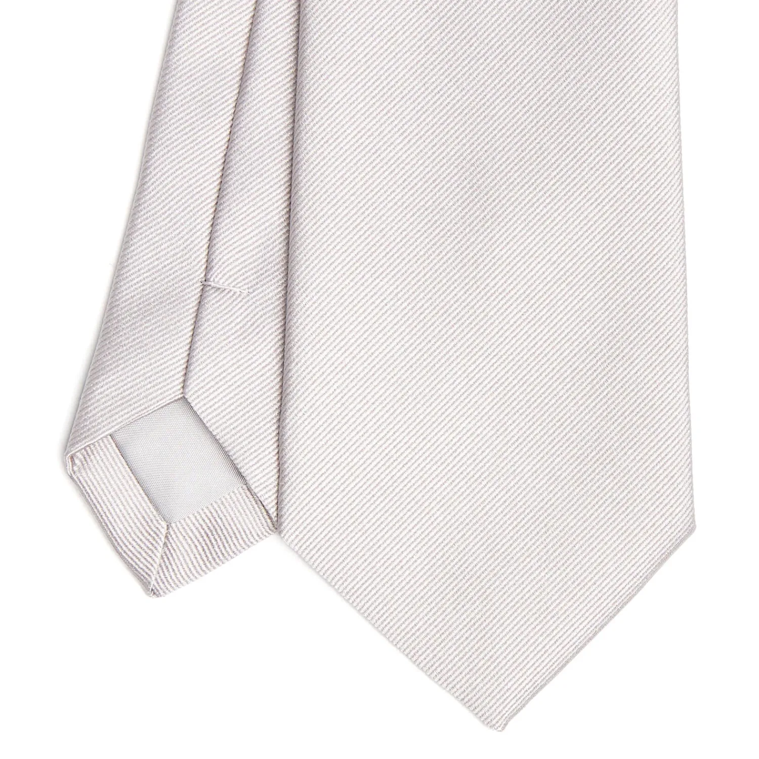 E.Marinella CRAVATTE|Cravatte In Seta Jacquard|CRAVATTA SARTORIALE IN SETA JACQUARD GRIGIO CHIARO Tinta unita